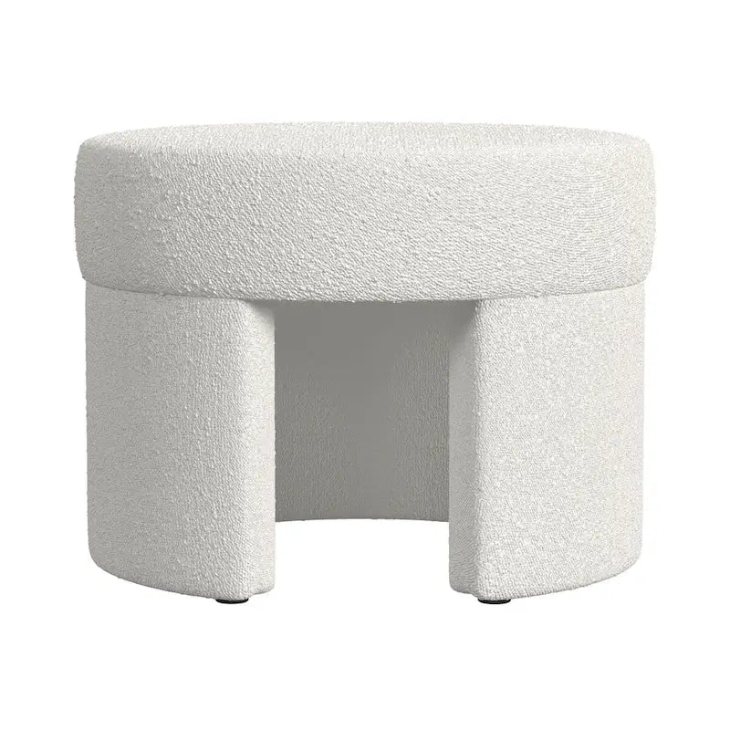 Pouf carré en velours mocha et bouclette crème, 1 place