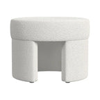 Pouf carré en velours mocha et bouclette crème, 1 place
