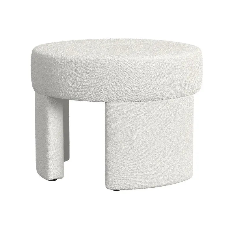 Pouf carré en velours mocha et bouclette crème, 1 place
