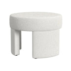 Pouf carré en velours mocha et bouclette crème, 1 place