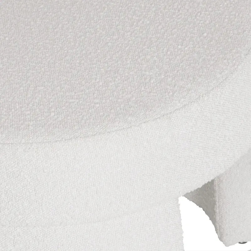 Pouf carré en velours mocha et bouclette crème, 1 place