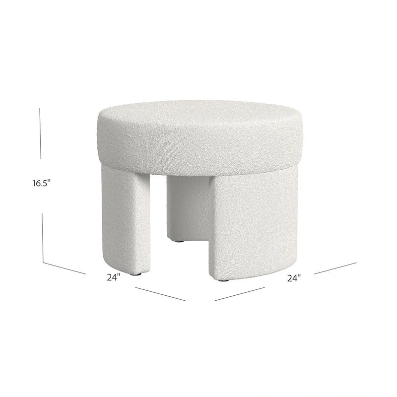 Pouf carré en velours mocha et bouclette crème, 1 place