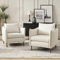 Fauteuil d'appoint en tissu anti-rayures, style moderne, lot de 2