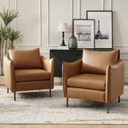 Fauteuil d'appoint en tissu anti-rayures, style moderne, lot de 2