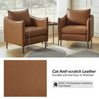 Fauteuil d'appoint en tissu anti-rayures, style moderne, lot de 2