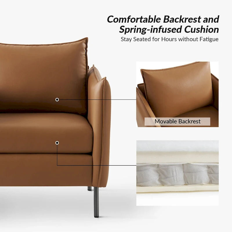 Fauteuil d'appoint en tissu anti-rayures, style moderne, lot de 2
