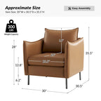Fauteuil d'appoint en tissu anti-rayures, style moderne, lot de 2