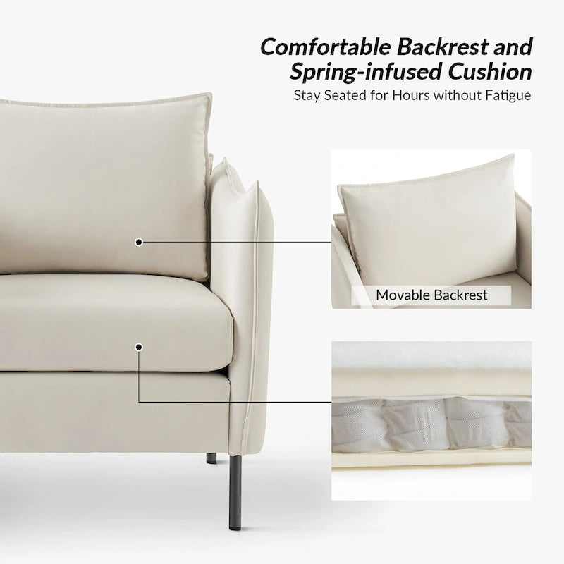 Fauteuil d'appoint en tissu anti-rayures, style moderne, lot de 2