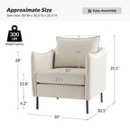 Fauteuil d'appoint en tissu anti-rayures, style moderne, lot de 2