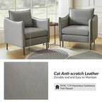 Fauteuil d'appoint en tissu anti-rayures, style moderne, lot de 2