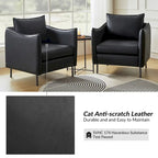 Fauteuil d'appoint en tissu anti-rayures, style moderne, lot de 2