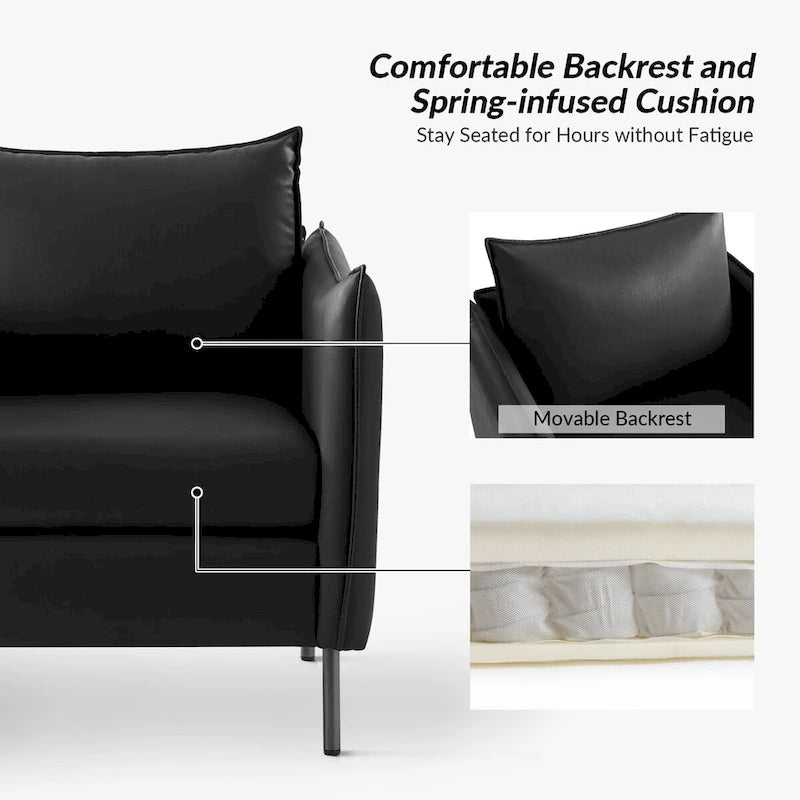 Fauteuil d'appoint en tissu anti-rayures, style moderne, lot de 2