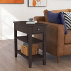 Table d'appoint étroite avec tiroir et étagère – Noir / Blanc / Gris / Expresso, Simple
