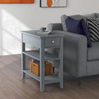 Table d'appoint étroite avec tiroir et étagère – Noir / Blanc / Gris / Expresso, Simple