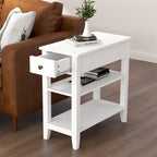 Table d'appoint étroite avec tiroir et étagère – Noir / Blanc / Gris / Expresso, Simple