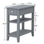 Table d'appoint étroite avec tiroir et étagère – Noir / Blanc / Gris / Expresso, Simple