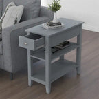 Table d'appoint étroite avec tiroir et étagère – Noir / Blanc / Gris / Expresso, Simple