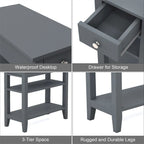 Table d'appoint étroite avec tiroir et étagère – Noir / Blanc / Gris / Expresso, Simple