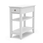 Table d'appoint étroite avec tiroir et étagère – Noir / Blanc / Gris / Expresso, Simple