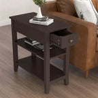 Table d'appoint étroite avec tiroir et étagère – Noir / Blanc / Gris / Expresso, Simple