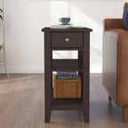 Table d'appoint étroite avec tiroir et étagère – Noir / Blanc / Gris / Expresso, Simple