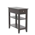 Table d'appoint étroite avec tiroir et étagère – Noir / Blanc / Gris / Expresso, Simple