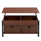Table basse marron relevable avec rangement caché, 1 personne