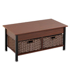 Table basse marron relevable avec rangement caché, 1 personne