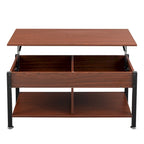 Table basse marron relevable avec rangement caché, 1 personne