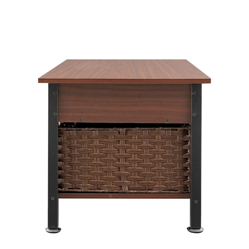Table basse marron relevable avec rangement caché, 1 personne
