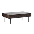 Table basse à 2 tiroirs en chêne espresso, 1 pièce