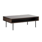 Table basse à 2 tiroirs en chêne espresso, 1 pièce