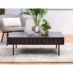 Table basse à 2 tiroirs en chêne espresso, 1 pièce