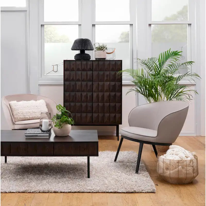 Table basse à 2 tiroirs en chêne espresso, 1 pièce