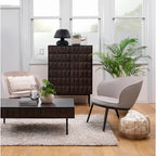 Table basse à 2 tiroirs en chêne espresso, 1 pièce