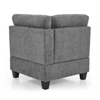 Canapé modulable en chenille grise, 6 places en L, réversible