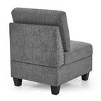 Canapé modulable en chenille grise, 6 places en L, réversible