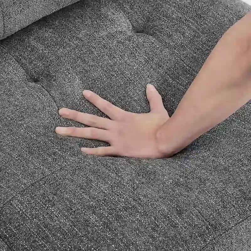 Canapé modulable en chenille grise, 6 places en L, réversible