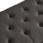 Banc de rangement capitonné gris foncé avec pieds fuseau, 1-2 personnes