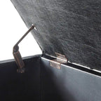 Banc de rangement capitonné gris foncé avec pieds fuseau, 1-2 personnes