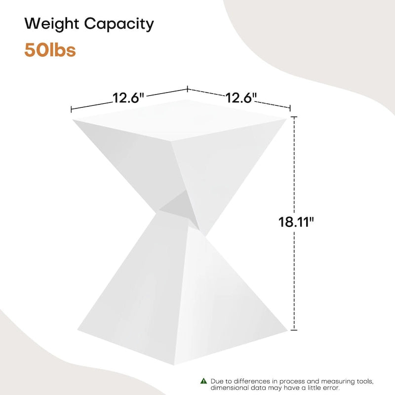 Table d'appoint en acrylique noir / blanc / irisé – Géométrique, monobloc, intérieur et extérieur