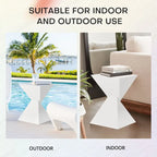 Table d'appoint en acrylique noir / blanc / irisé – Géométrique, monobloc, intérieur et extérieur