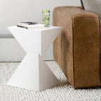 Table d'appoint en acrylique noir / blanc / irisé – Géométrique, monobloc, intérieur et extérieur