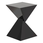 Table d'appoint en acrylique noir / blanc / irisé – Géométrique, monobloc, intérieur et extérieur