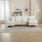 Canapé d'angle en chenille en U, multicolore, style moderne, 5 places et plus