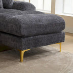 Canapé d'angle en chenille en U, multicolore, style moderne, 5 places et plus