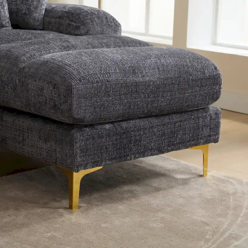 Canapé d'angle en chenille en U, multicolore, style moderne, 5 places et plus