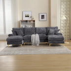 Canapé d'angle en chenille en U, multicolore, style moderne, 5 places et plus