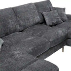 Canapé d'angle en chenille en U, multicolore, style moderne, 5 places et plus