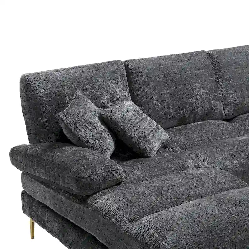 Canapé d'angle en chenille en U, multicolore, style moderne, 5 places et plus